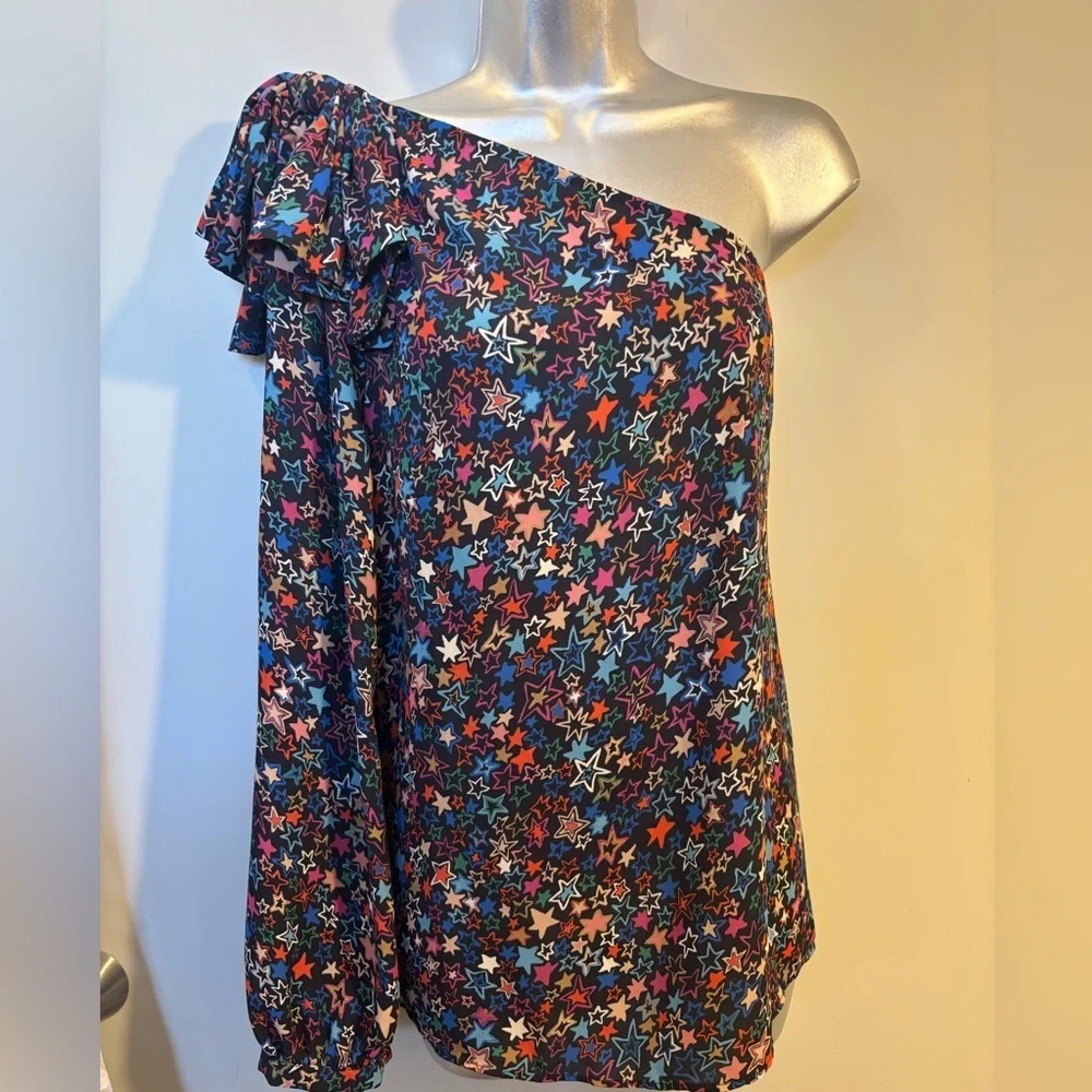 J. Crew One Shoulder Top in Kaleidoscope Star Print